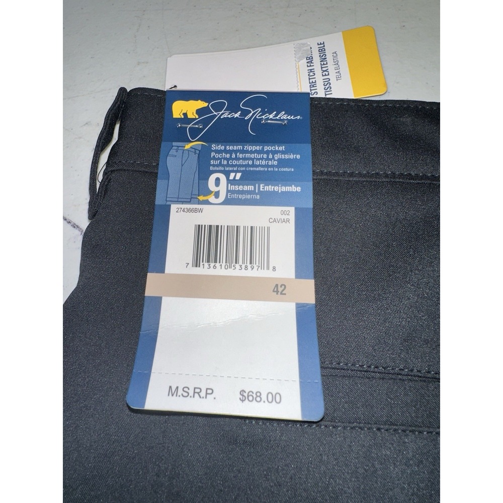 Jack Nicklaus Classic Black Golf Shorts 9" Inseam Men's Size 42 NWT Athletic - Picture 3 of 7